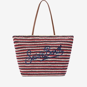 Mc2 Saint Barth Striped Crochet Shoulder Bag