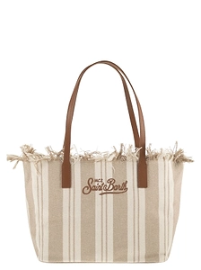 Striped Fringed Tote Bag