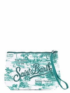 Toile Print Wristlet Bag