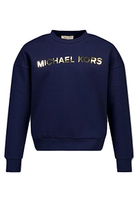 Michael Kors Kids Metallic Logo Printed Crewneck Sweatshirt