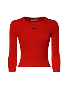 Miu Miu 3/4 Sleeved Crewneck Jumper