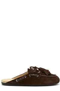 Miu Miu Beaded Tassel Round-Toe Deck Mules