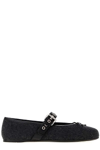Miu Miu Buckled Strap Ballet Flats