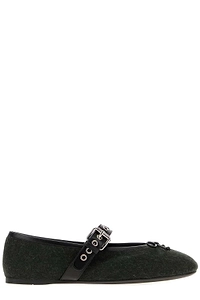 Miu Miu Buckled Strap Ballet Flats