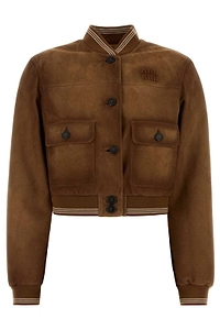 Miu Miu Button-Up Cropped Blouson Jacket