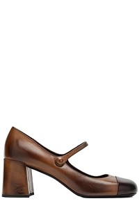 Miu Miu Cap-Toe Mary Jane Heeled Pumps