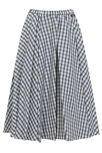 Prada Checked Midi Skirt