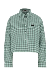 Miu Miu Checked Poplin Cropped Shirt