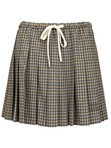 Checked Pleated Mini Skirt