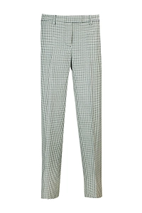 Checked Straight Leg Trousers