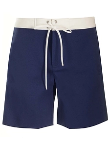 Miu Miu Contrasting-Waistband Drawstring Satin Shorts