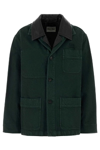 Miu Miu Contrast Collar Denim Jacket