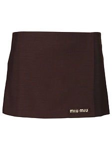 Miu Miu Contrast Panel Mini Skirt