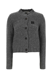 Miu Miu Crewneck Button-Up Cardigan