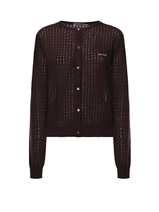 Miu Miu Crewneck Button-Up Cardigan