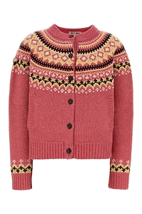 Miu Miu Crewneck Button-Up Cardigan