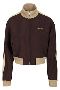 Miu Miu Cropped Zip-Up Knitted Jacket