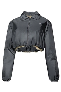 Cropped Zipped Blouson Jacket
