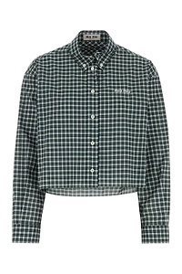 Miu Miu Cropped Tartan Shirt