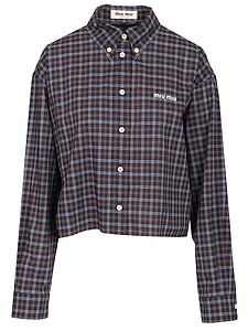 Miu Miu Cropped Tartan Shirt