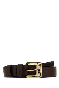 Miu Miu Cut-Out Logo Embossed Buckled Belt