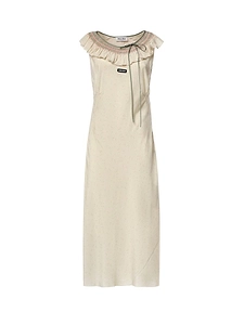 Miu Miu Embroidered Marocain Crepe Dress