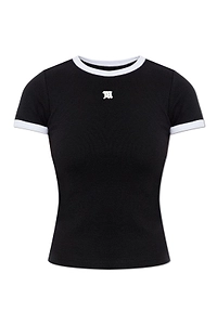 Misbhv Logo Embroidered Cropped T-Shirt