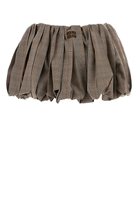 Miu Miu Embroidered Pleated Mini Skirt