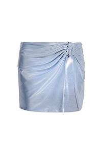 Misbhv Metallic Finish Asymmetric Short Skirt
