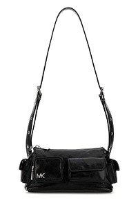 Logo Plaque Zip-Up Shoulder Bag