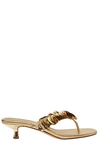 Loretta Sequin Embellished Metallic Sandals