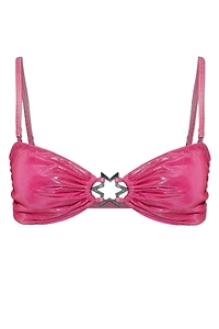 Misbhv Ruched Metal-Detail Bikini Top