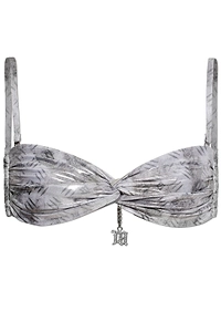 Misbhv Ruched Logo Charm Bikini Top