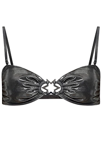 Misbhv Ruched Logo Hardware Bikini Top