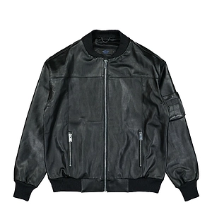 Misbhv X Ufo361 Zipped Leather Bomber Jacket