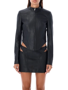 Misbhv Zip-Up Cropped Biker Jacket