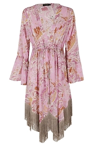 Miss Bikini Akita Printed Fringe Kaftan