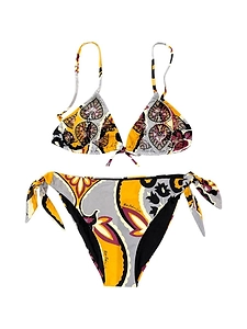 Miss Bikini Logo Printed Two Piece Bikini Set