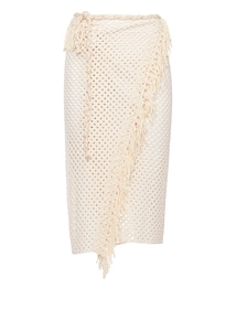 Miss Bikini Perforated Fringed Midi Skirt