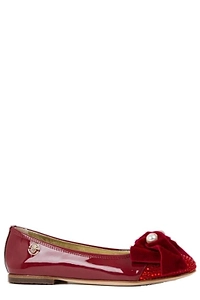 Miss Blumarine Bow-Detailed Flat Shoes