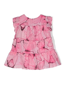 Miss Blumarine Kids Ruffled Butterfly Print Dress