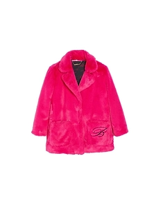 Miss Blumarine Kids Faux Fur Logo Coats