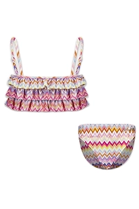 Missoni Kids Ruffled Chevron Pattern Bikini