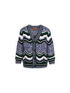 Missoni Kids Zigzag V-Neck Knitted Cardigan