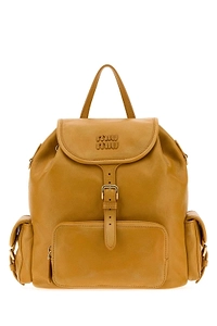 Miu Miu Flap Pocket Leather Backpack