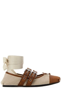 Miu Miu Lace-Up Ballerina Shoes