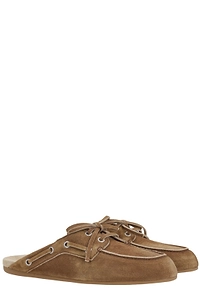 Miu Miu Lace-Up Flat Mules