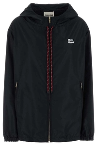 Miu Miu Lightweight Zipped Hooded Jacket