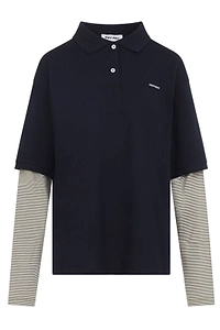 Miu Miu Layered Long-Sleeved Polo Top