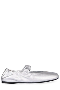 Miu Miu Logo-Detailed Ballet Flats